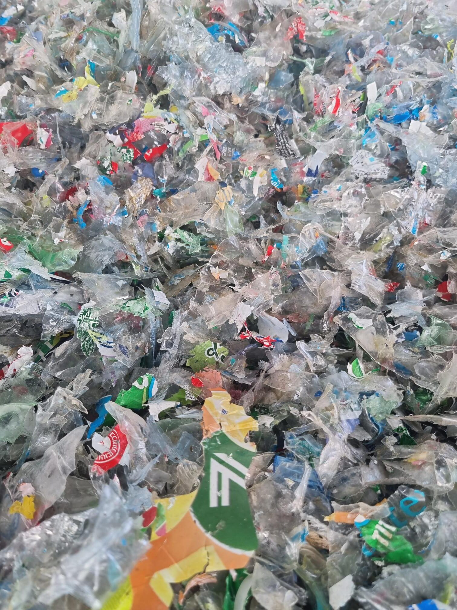 PET shredder from deposit bottles